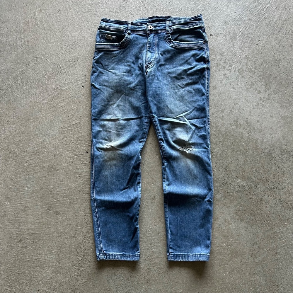 Kuhl Denim Jeans Mens 34x32 Blue Medium Wash Tapered Fit Indigo Dye